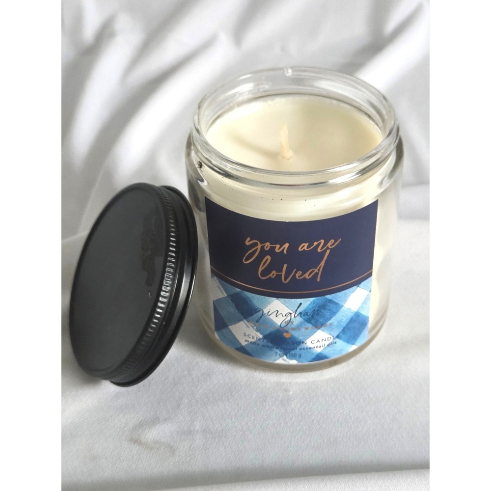 New Bath & Body Works Gingham You Are Loved Scented Mason Jar Candle
